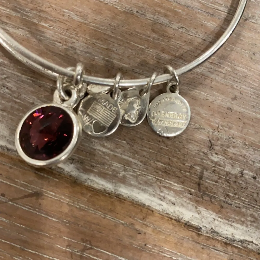 Alex and Ani Amethyst Silver Tone Bracelet - Image 4