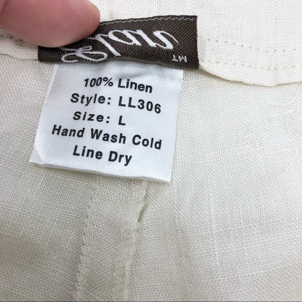 Elan Paper Bag White Linen Cuffed Shorts - Image 4