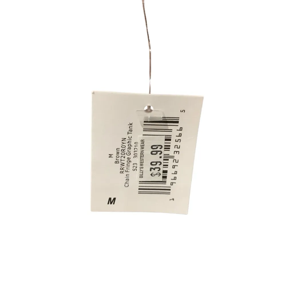 Boot Barn Rock & Roll Denim Women’s Chain Fringe Top BRAND NEW W/TAG. Size M Brown Size M - Image 8