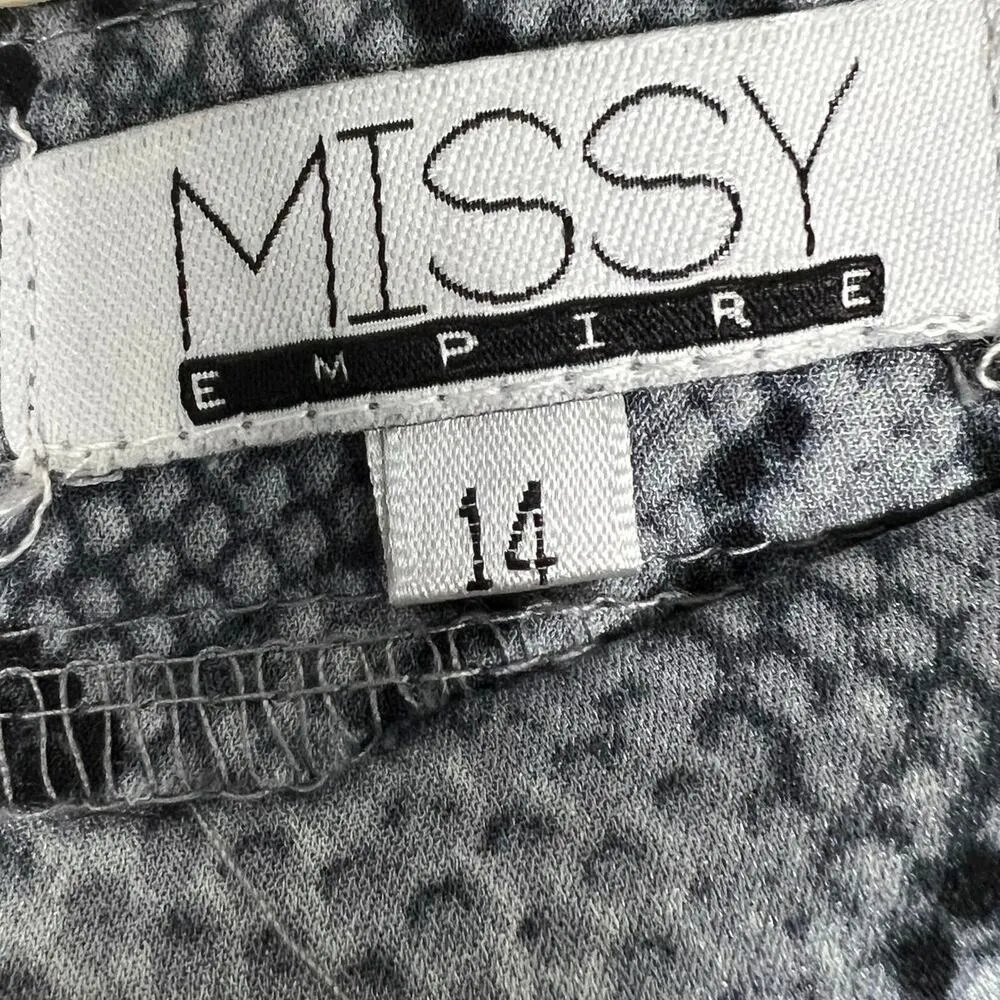 Missy Empire Pants Womens 14 Gray Snake Print Flare High Rise Maximalist Y2K - Image 5