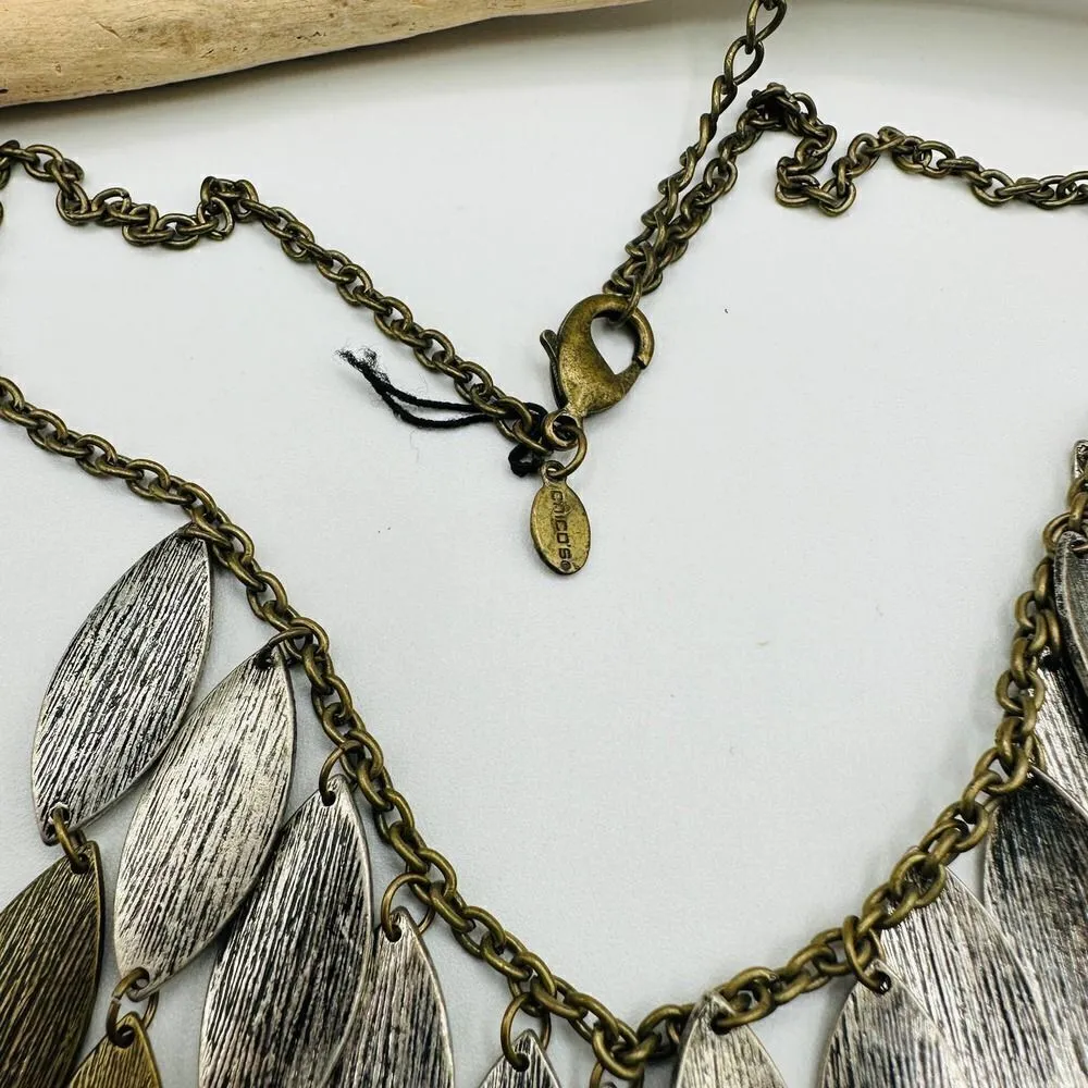 Vintage Chico's Takia Mixed Metal Statement Necklace - Image 3