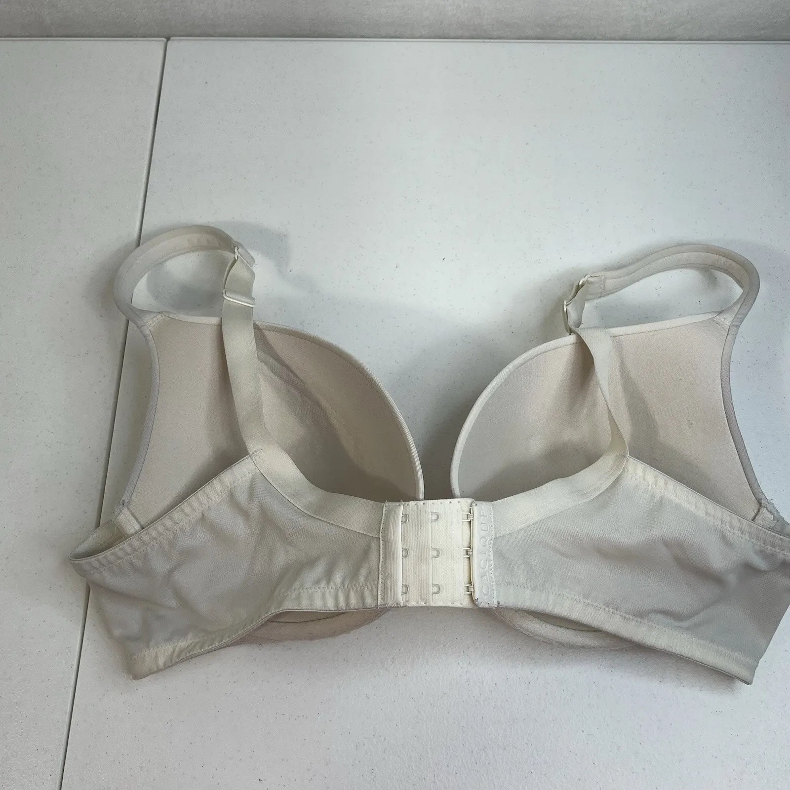 Cacique 40D Bra Boost Plunge Lined Padded Underwired White Full Coverage Women’s - Image 6