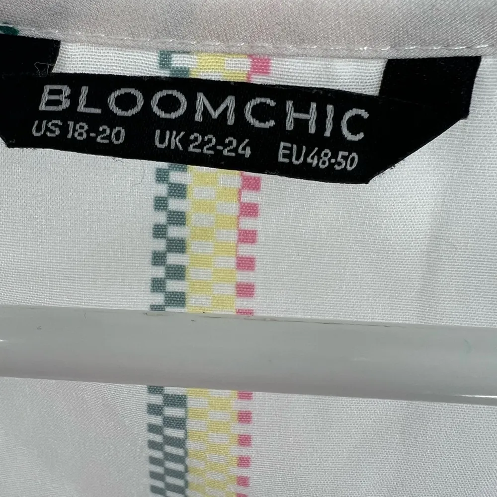 Bloomchic balloon short sleeve native colorful white plus pink green tiered - Image 5
