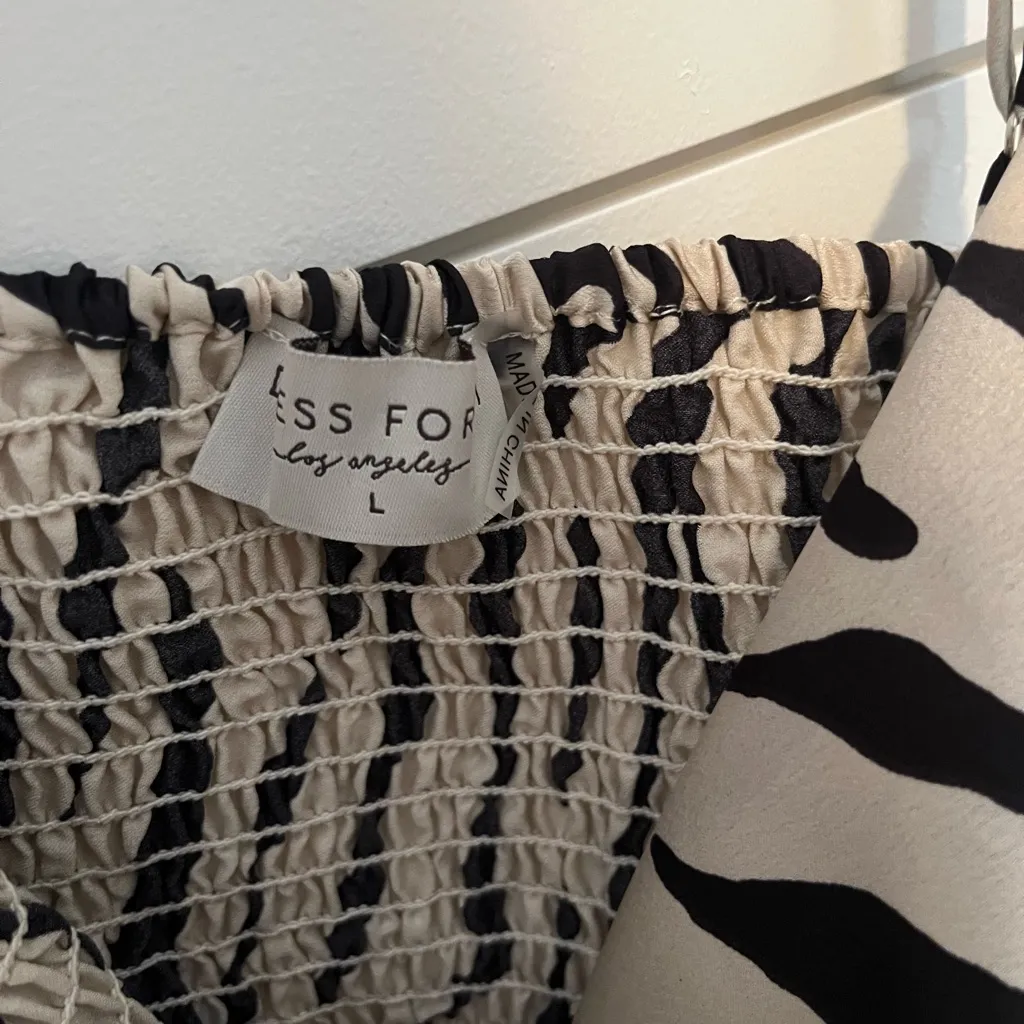Dress Forum Black and Cream Zebra Print Cropped Camisole - Image 2