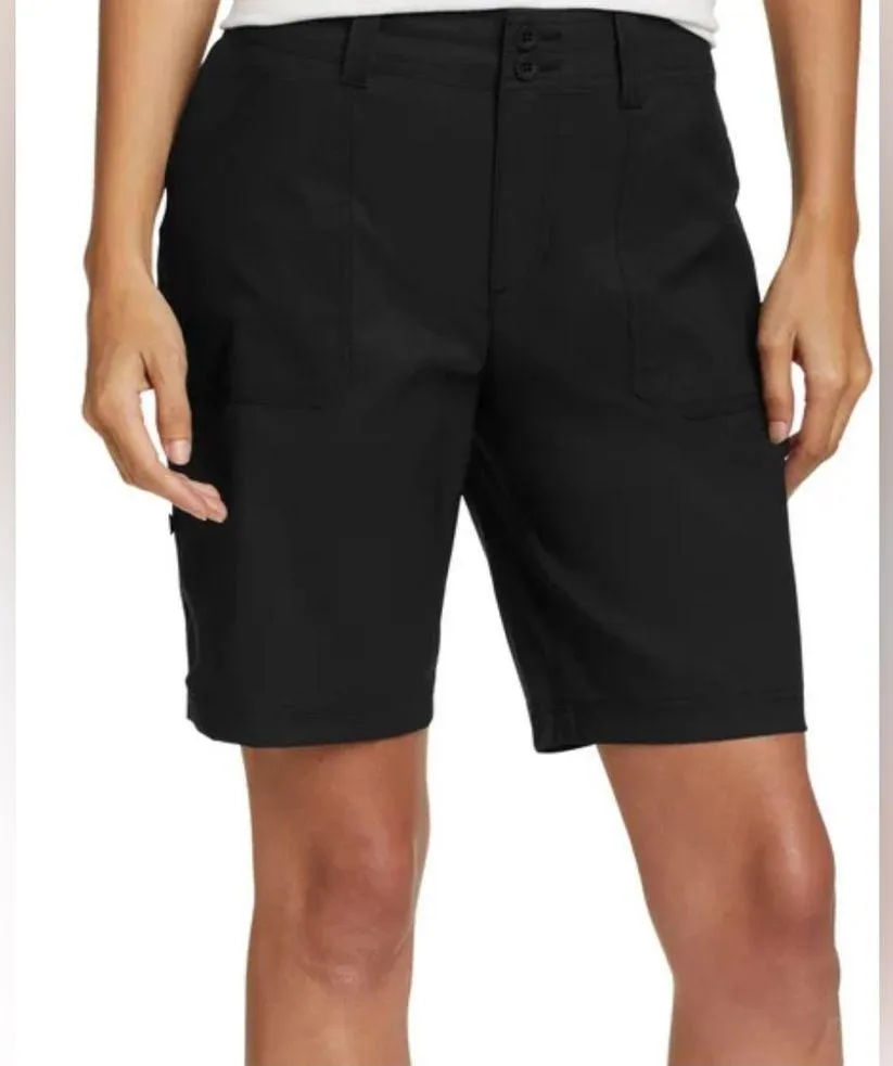 Eddie Bauer Ladies' Cargo Shorts BLACK Size 12 Lightweight Pocket With Zipper - Image 3