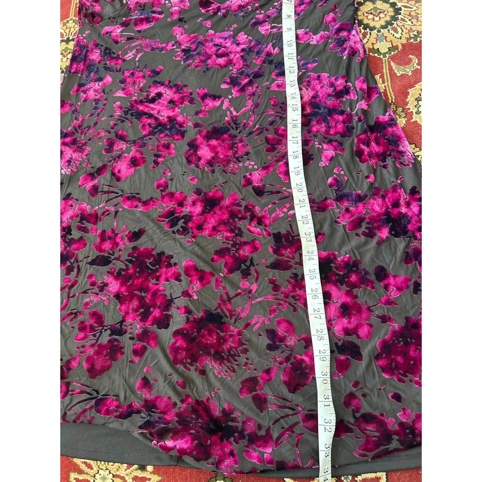 Velvet Burnout Floral Cold Shoulder‎ Long Sleeve Dress Medium Purple Whimsigoth - Image 8