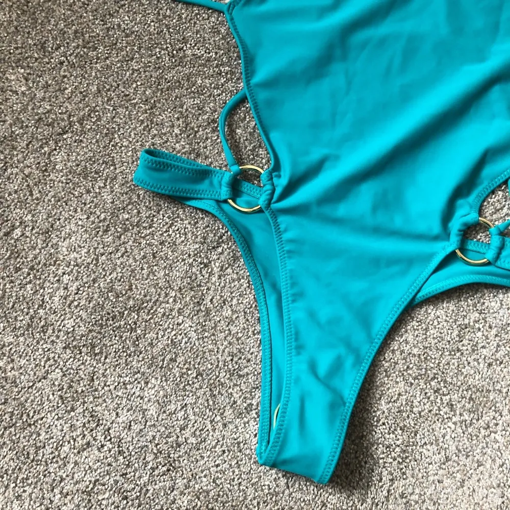 NWT Lovers & Friends All the Fun One Piece Swimsuit in Aquamarine Size Small - Image 9