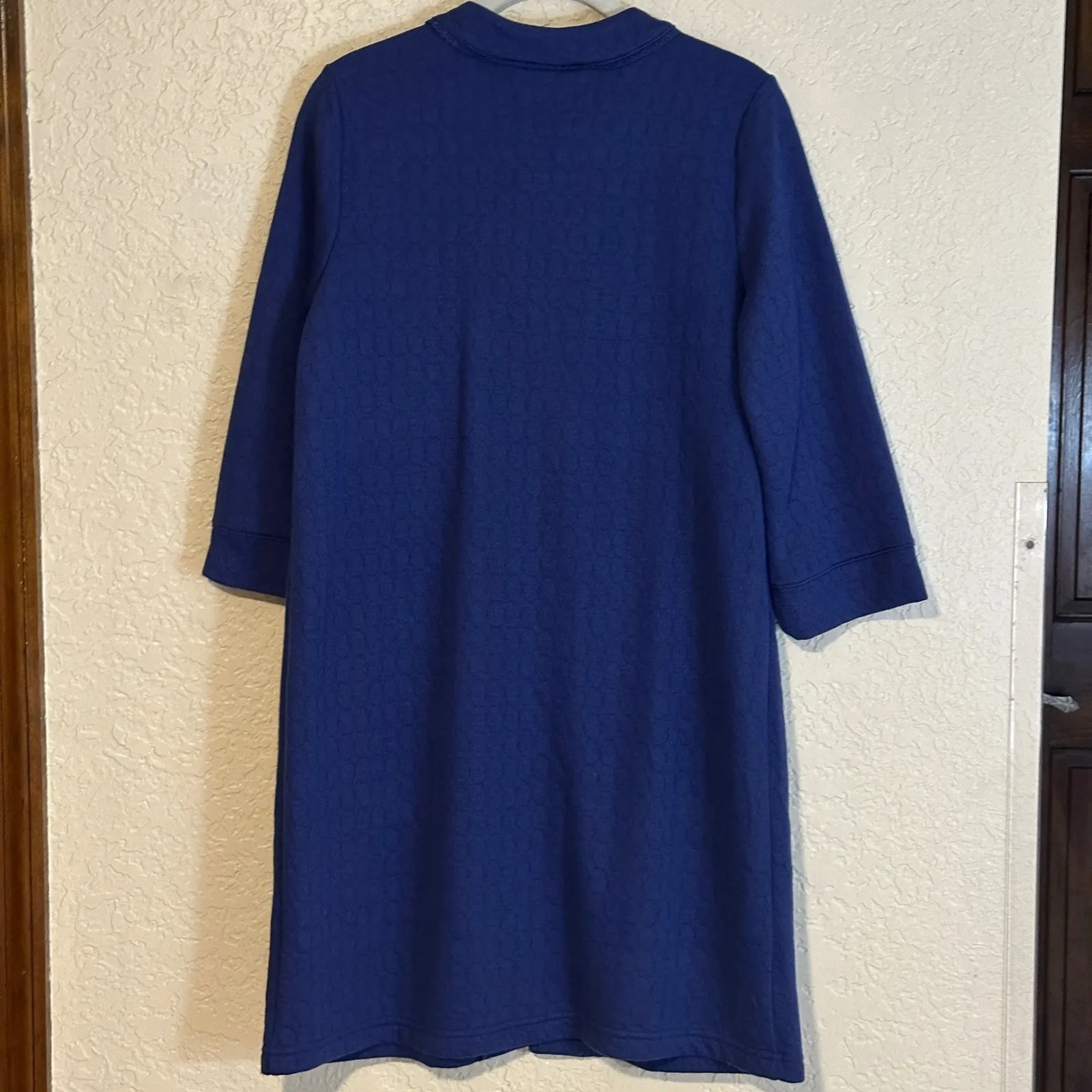Croft & Barrow Petite Sleepwear Robe Zip Front‎ 3/4 Sleeve PXS Blue Duster NWT - Image 6