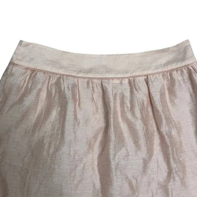 LOFT Pink Skirt Women's Size 6, Mini, Lined, Zipper, Career,‎ Casual Linen Blend - Image 9