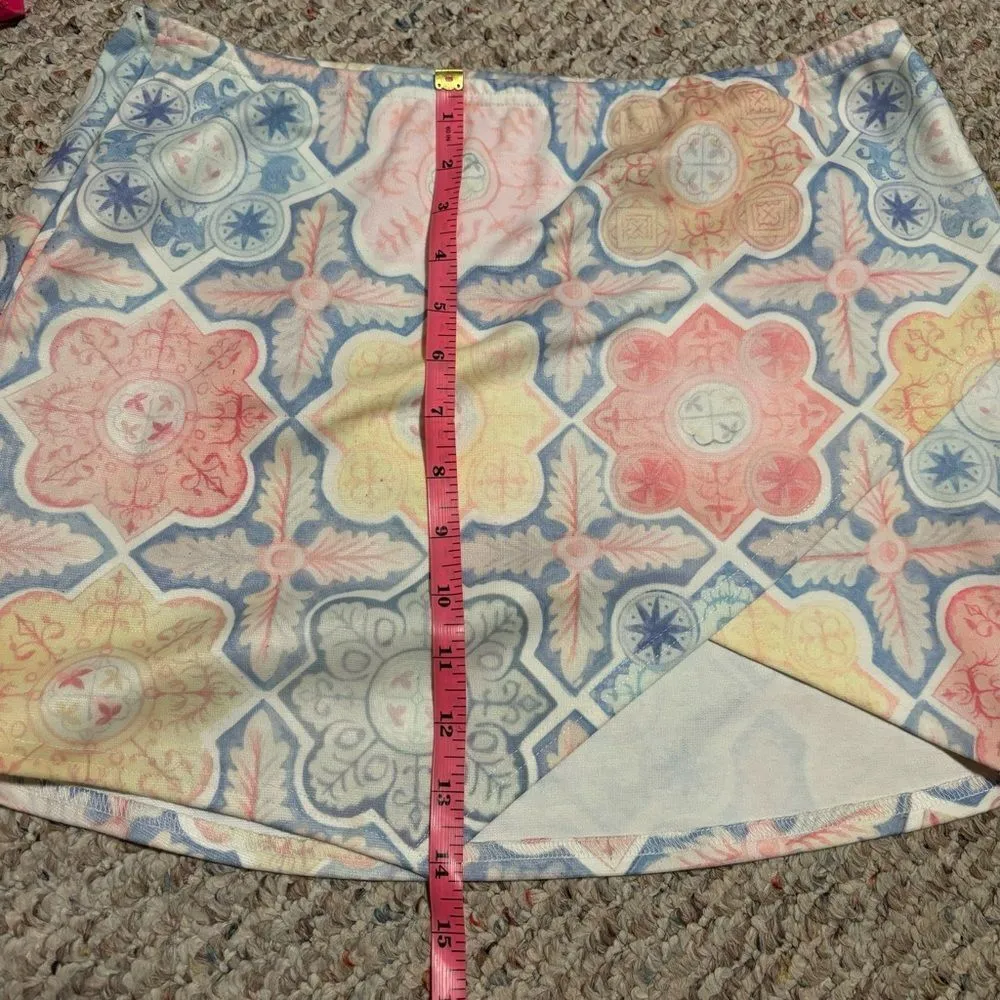 FOR LOVE & LEMONS Mosaic Ole Skirt, Tile Print- Size Large - Image 8