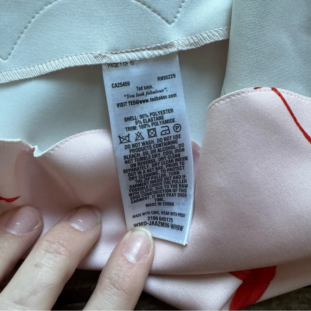 🌹 Ted Baker London “Jaazmin” Fantasia Scallop Hem Floral Dress Size 2 (US 6) - Image 6