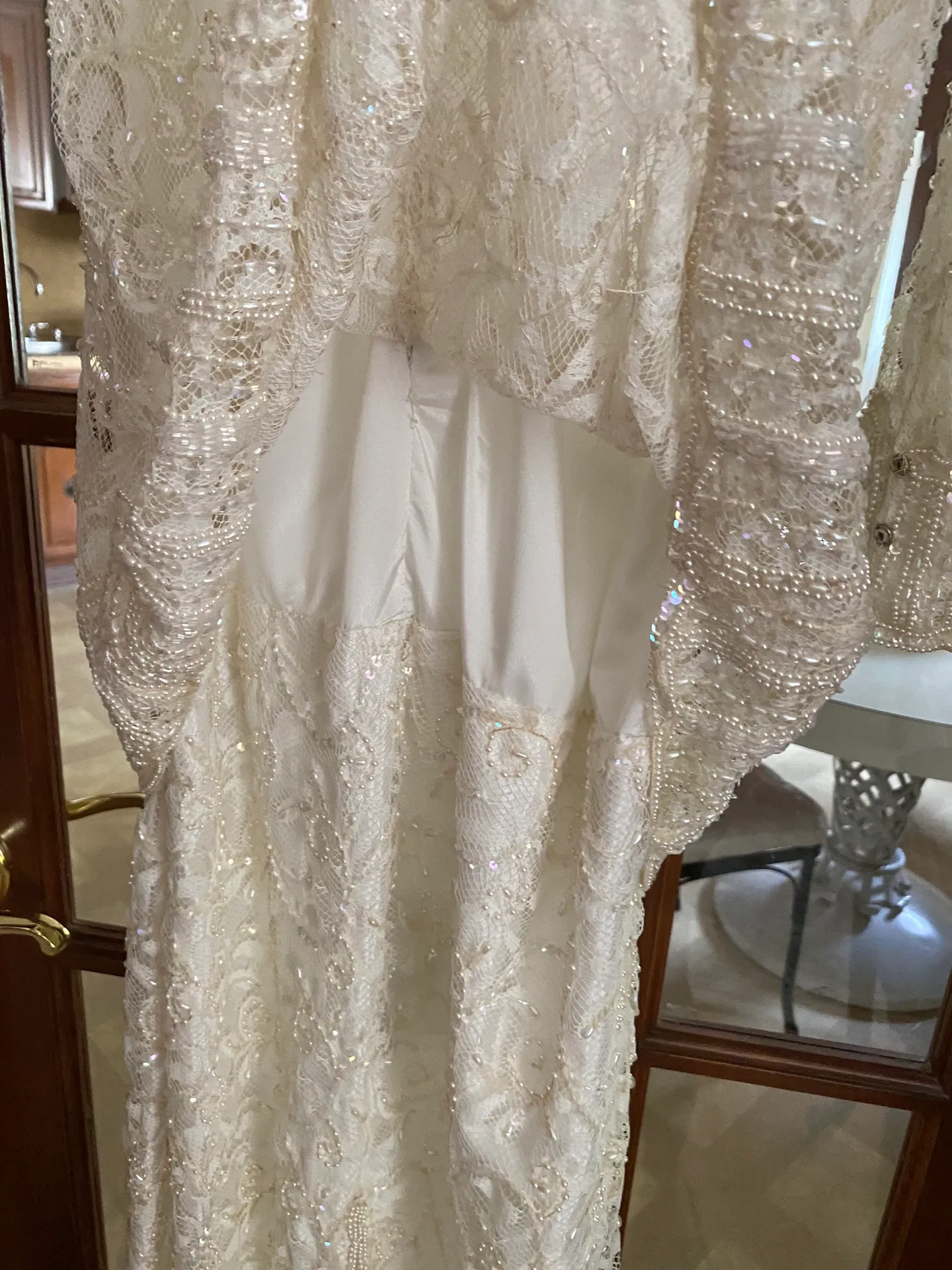 Beaded And Sequined Long White Formal Dress - Image 5