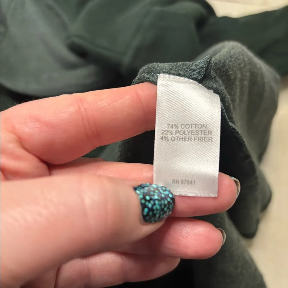 Pure J Jill Cowl Neck Green Jersey Long Sleeve Cotton Blend Dress Pockets Large - Image 8