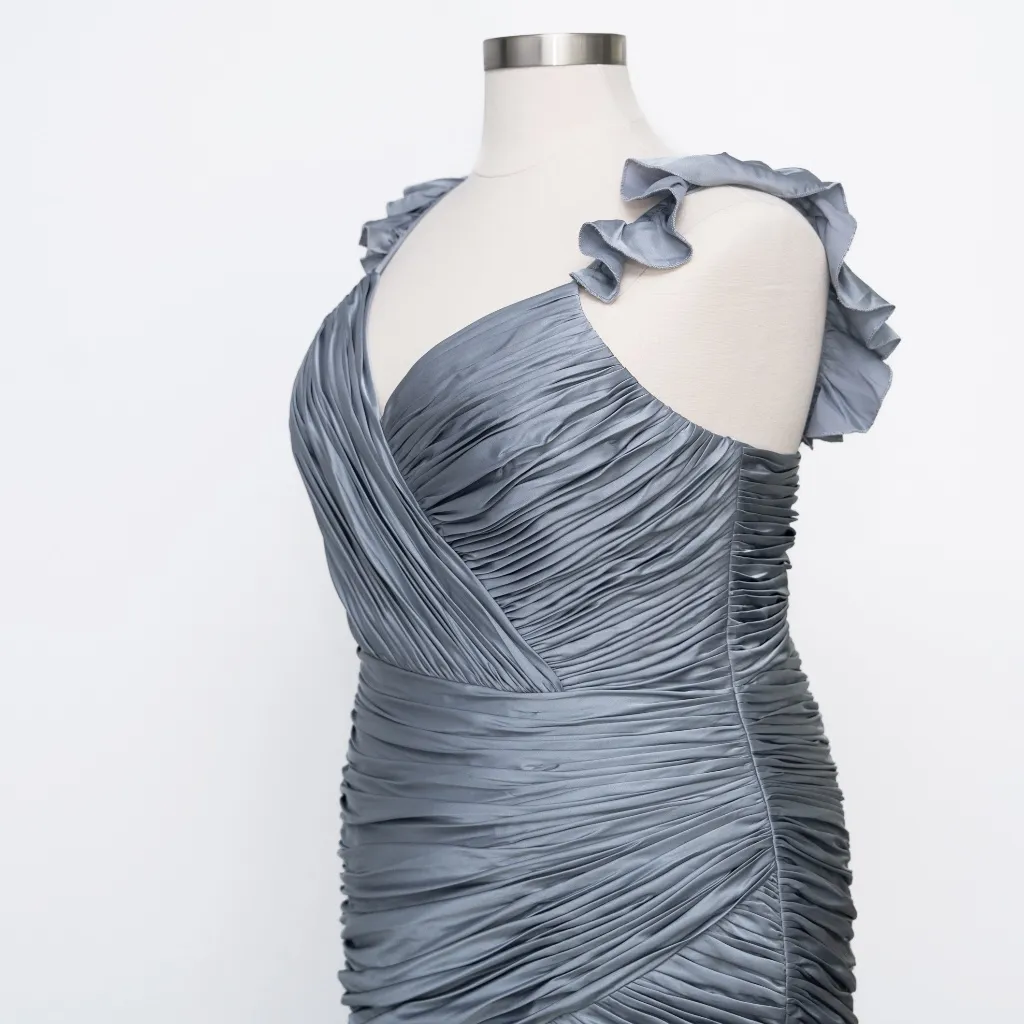 Mac Duggal - Ruched Pleated High-Low Gown 77009 - Image 8