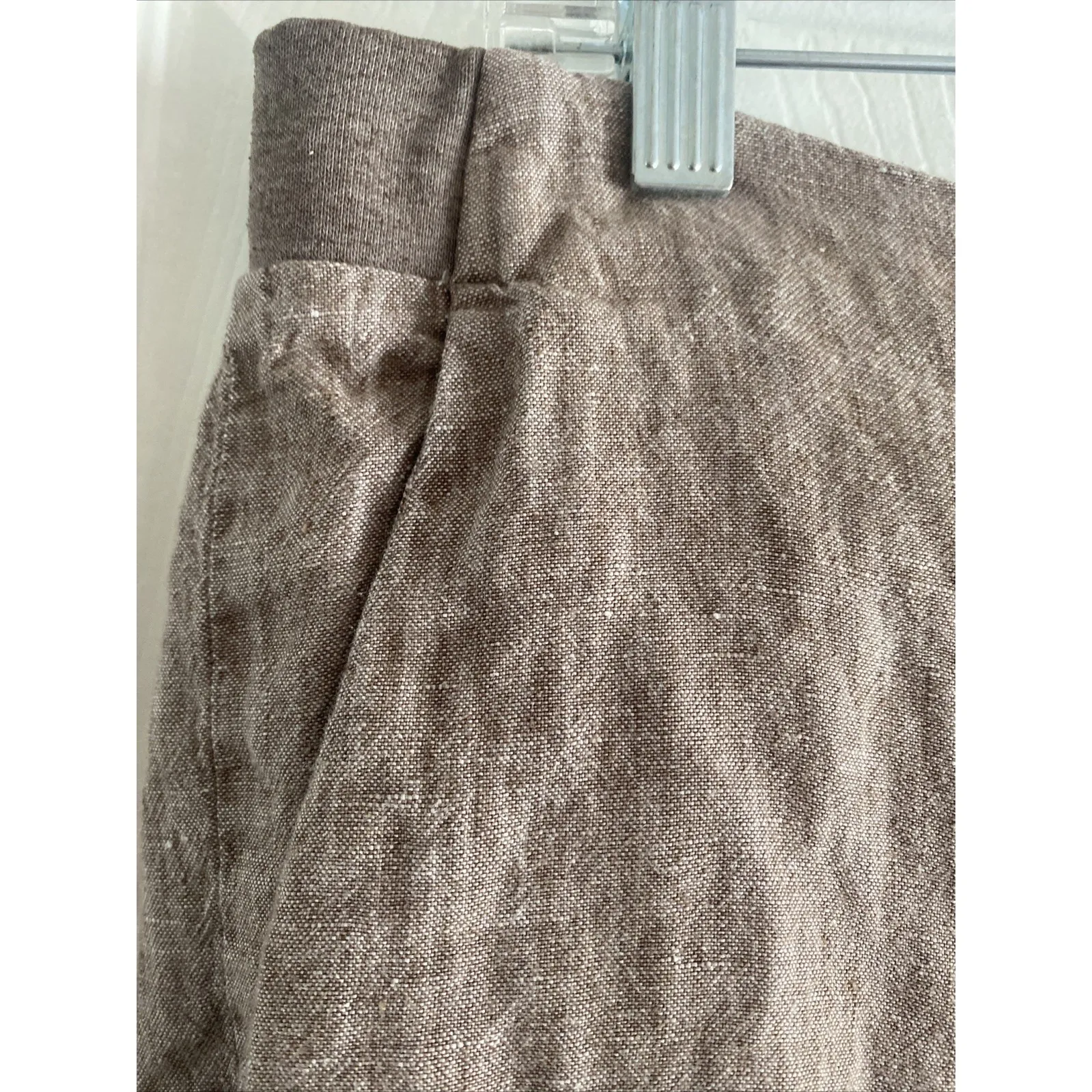J Jill Love Linen Womens Medium Brown Straight Leg Pants Linen Lagom Size L - Image 2