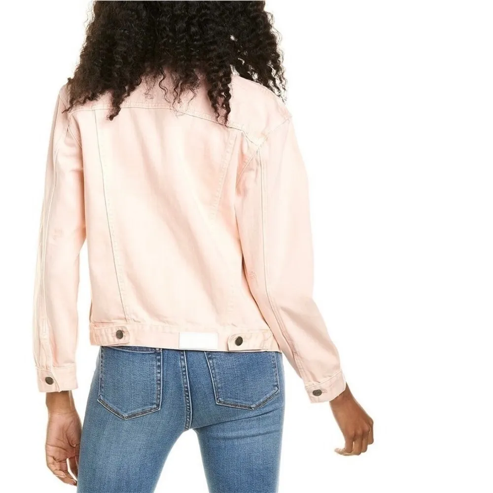 Neon Blonde NWT Women’s Size XS Pink Denim Jacket Pastel “Dreamer” Distressed - Image 11