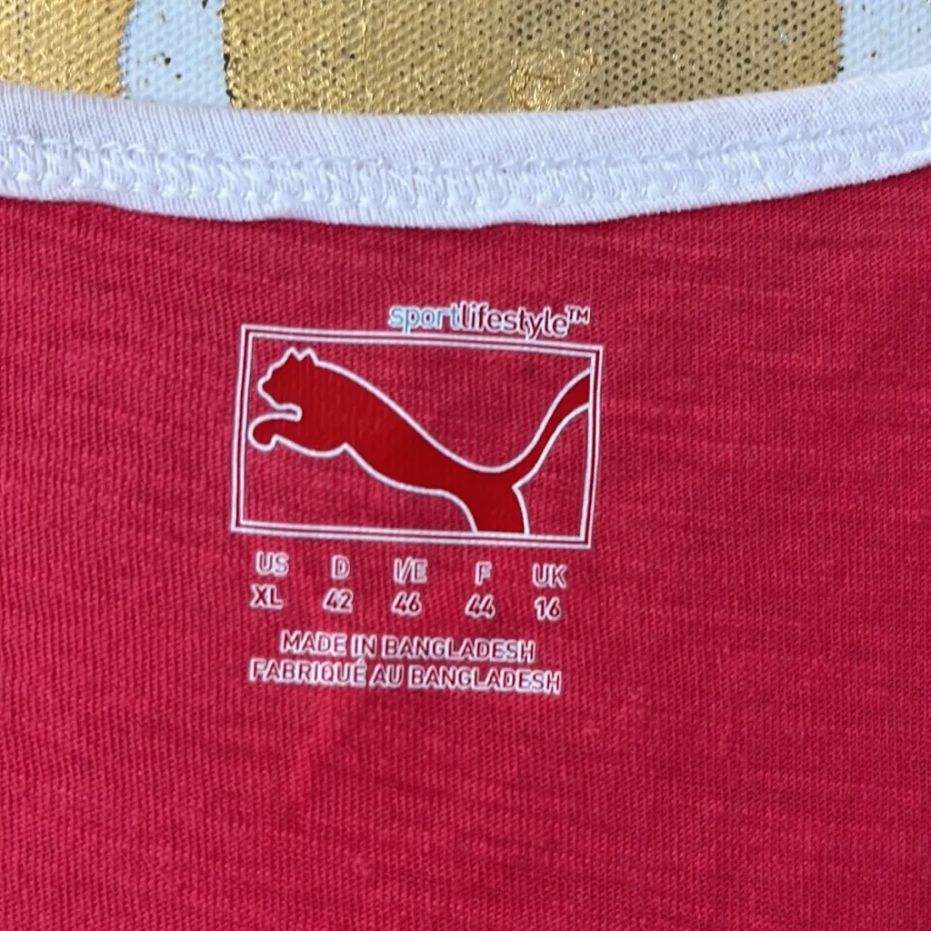 Puma Size XL Pink & White‎ Racerback Tank - Image 2