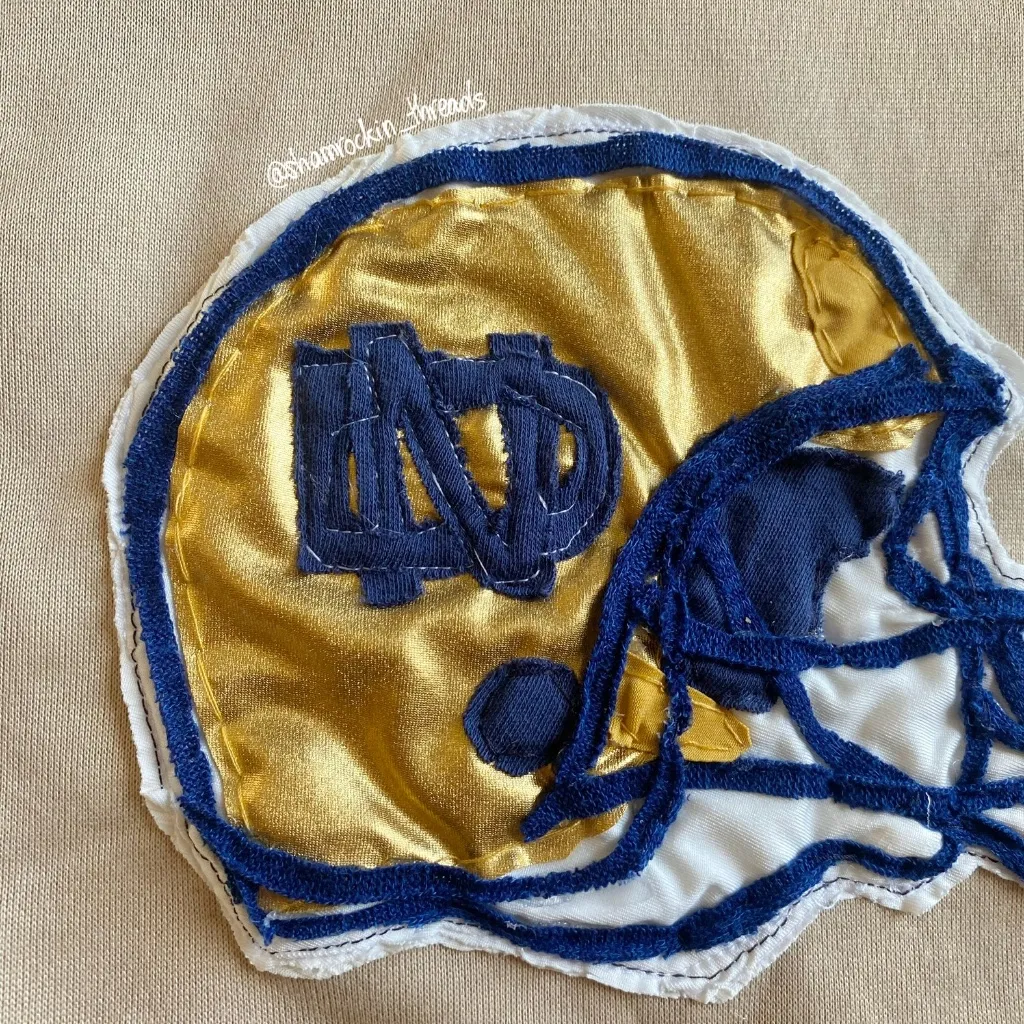 University of Notre Dame reworked Football field helmet hoodie Yellow Size M - Image 11