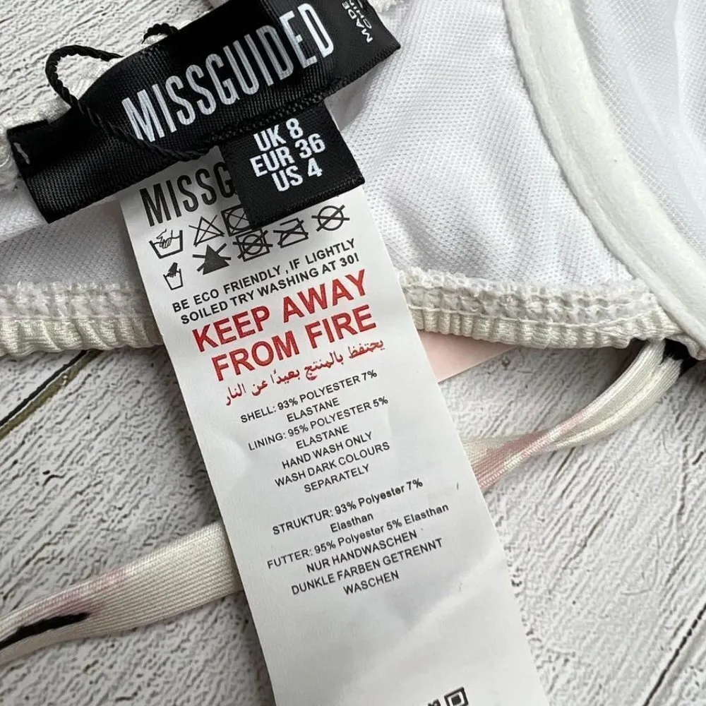 Womens Size 4 Bikini Top Crinkle Tie Front New‎ Swimsuit Underwire - Image 5