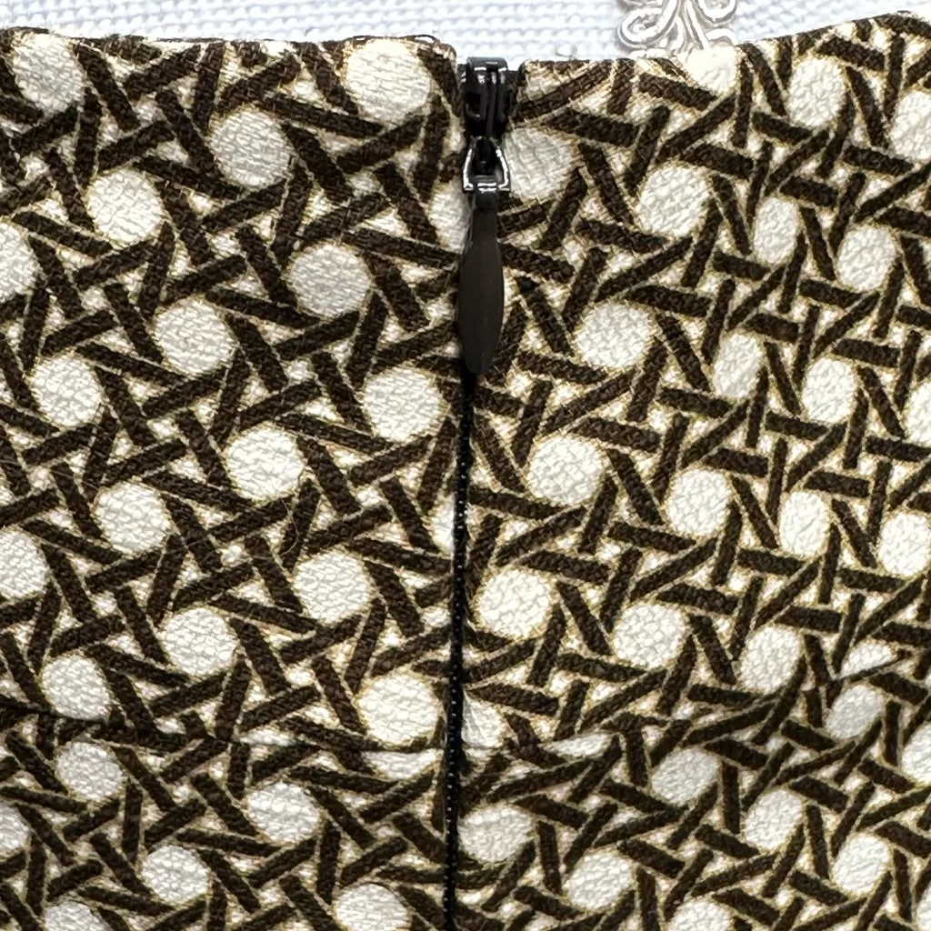 Talbots‎ Skirt Brown Basket Weave Pattern Knee Lined Front Pleat Size 12 - Image 7