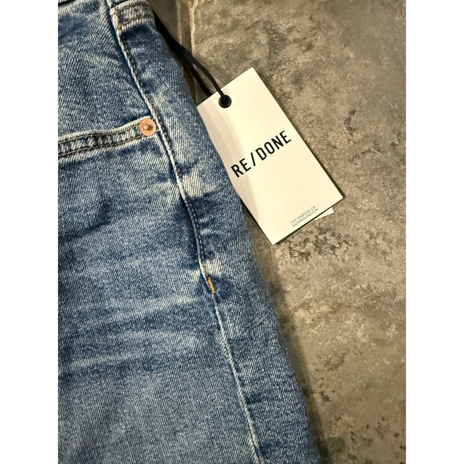 NWT RE/DONE High Rise Wide Leg Crop Jeans Crafted‎ Indigo Sz 30 $295 - Image 8