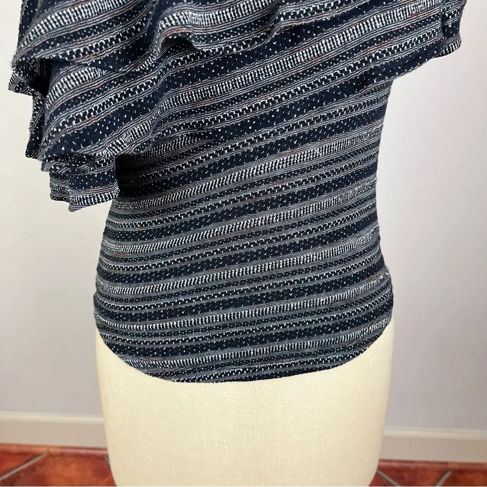 Free People Heirloom Ruffle Top in Black Combo - Image 5