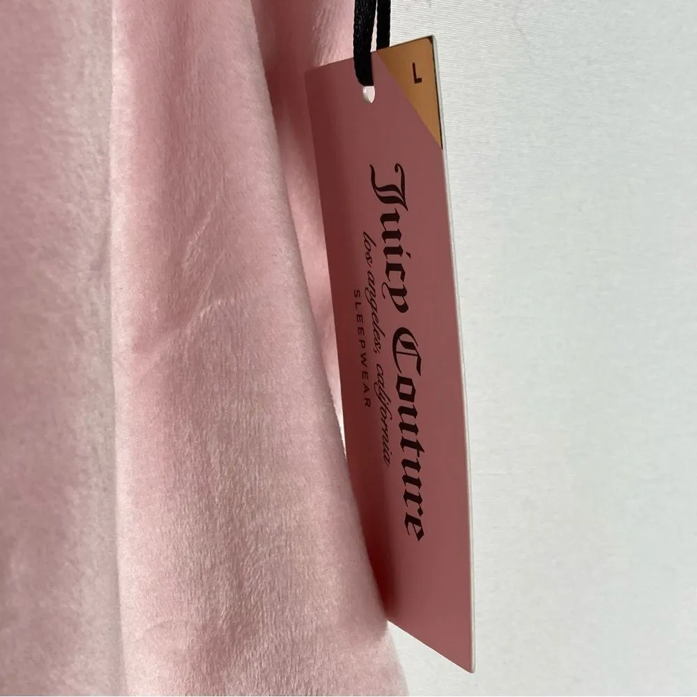 NWT 2 Pair Juicy Couture Velour Lounge Pajama Shorts Size Large Pink Rhinestone - Image 9