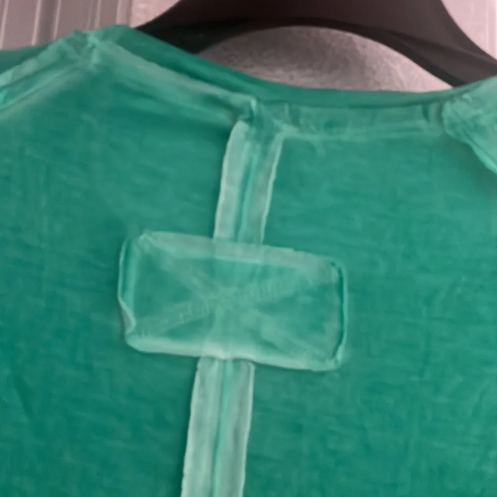 Zenana Green Burnout Slub Loos Fit Relaxed Shirt Casual - Image 5