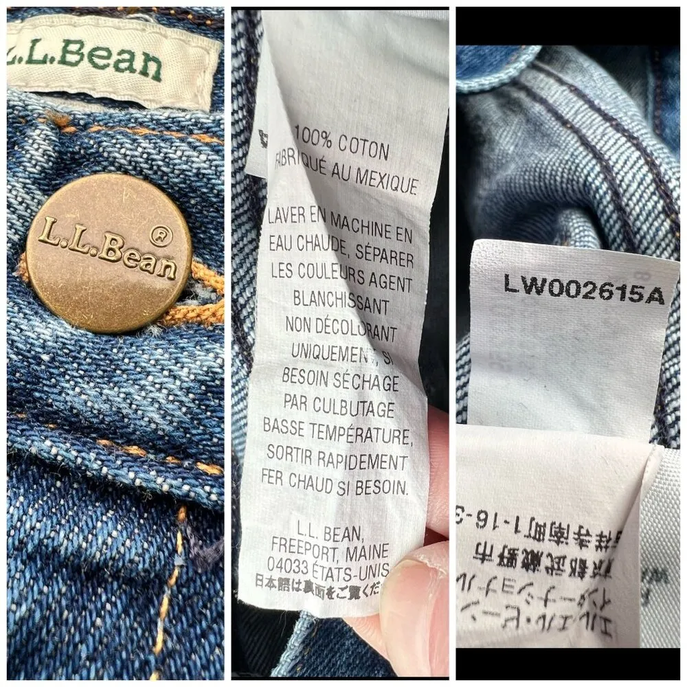 VTG L.L. Bean Original Fit High Rise Denim Jeans Straight Leg Size 8 - Image 4