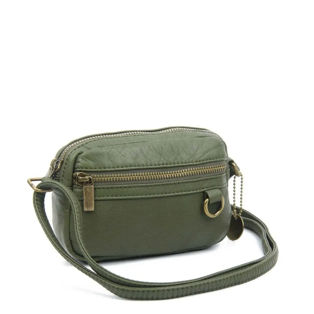 Army Green Vegan Leather Mini Crossbody Bag NWT - Image 3