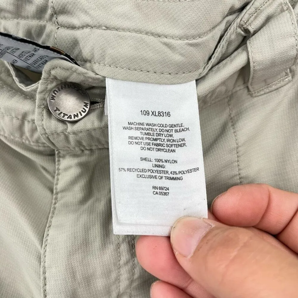 Columbia Titanium Womens Mid-Rise Packable Convertible Hiking Pants Beige Size 6 - Image 2