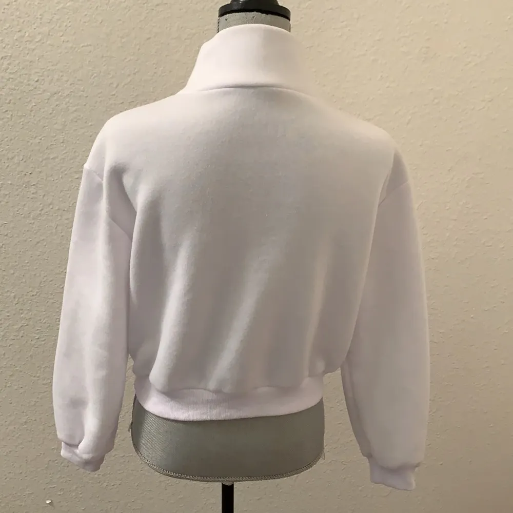 Brooklyn NYC sweatshirt juniors medium women’s XS white American Flag Y2K RARE Size undefined - Image 5