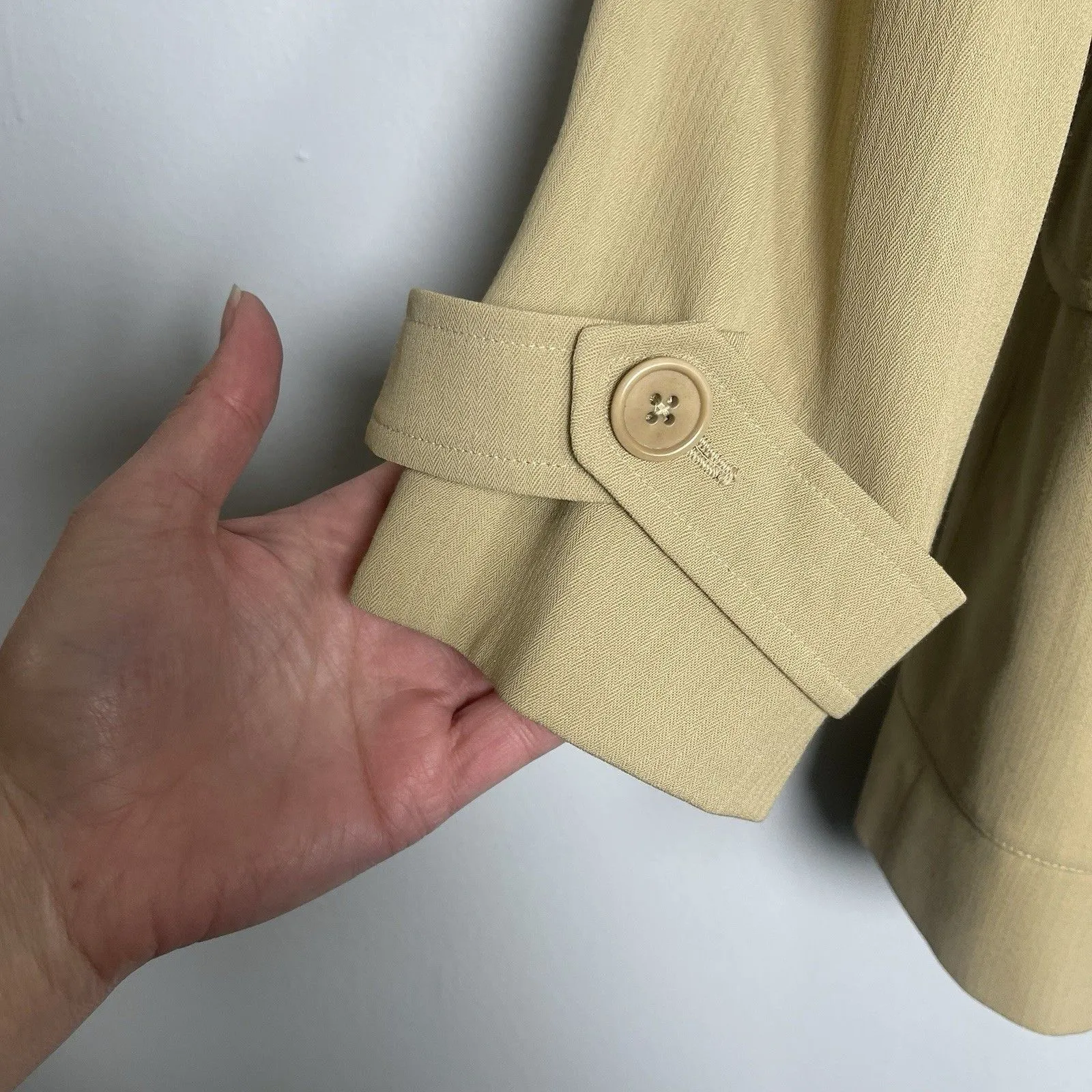 LAUREN RALPH LAUREN Safari Vintage Belted Jacket Size 14 Khaki NEW Blazer Wool - Image 3