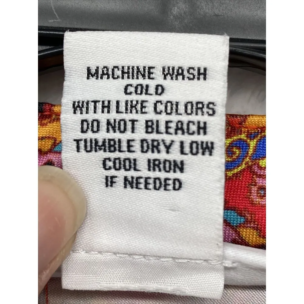 Serengeti Colorful‎ Top Boho Blouse Sz L Long Sleeves Paisley Art to Wear Size L - Image 3