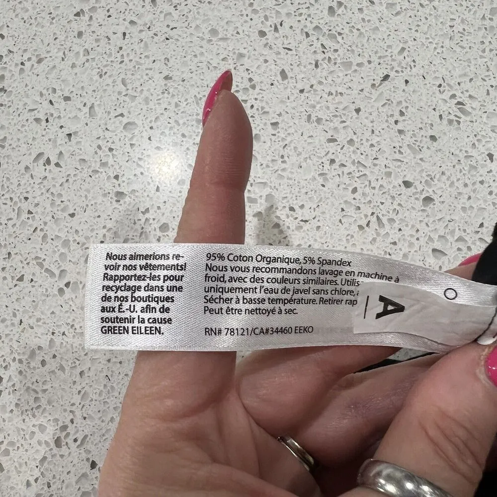 Eileen Fisher Size L Pants Slim Knit Crop Pants Black Stretch Side Zip Capsule - Image 10