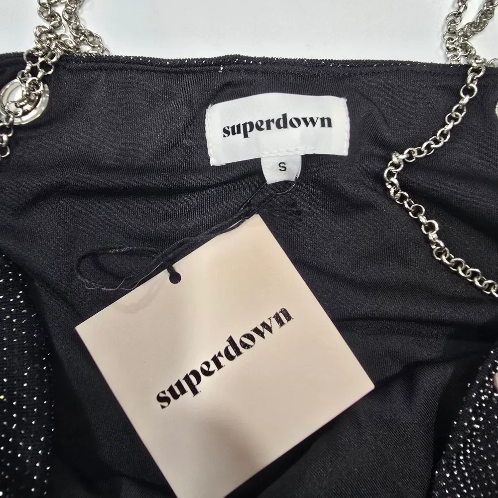 Superdown Sav Chain Strap Bodysuit in Gunmetal Silver - Image 9