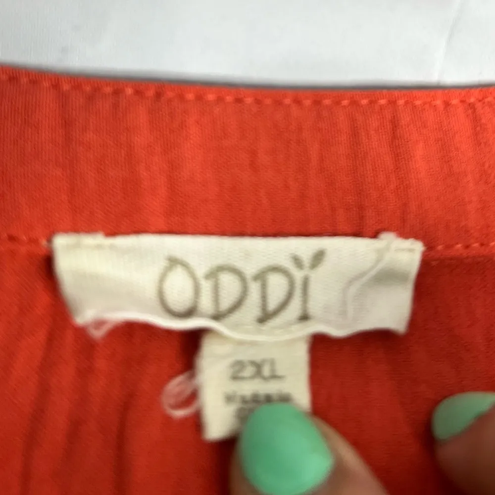 ODDY orange bell sleeve v neck blouse size 2X - Image 6