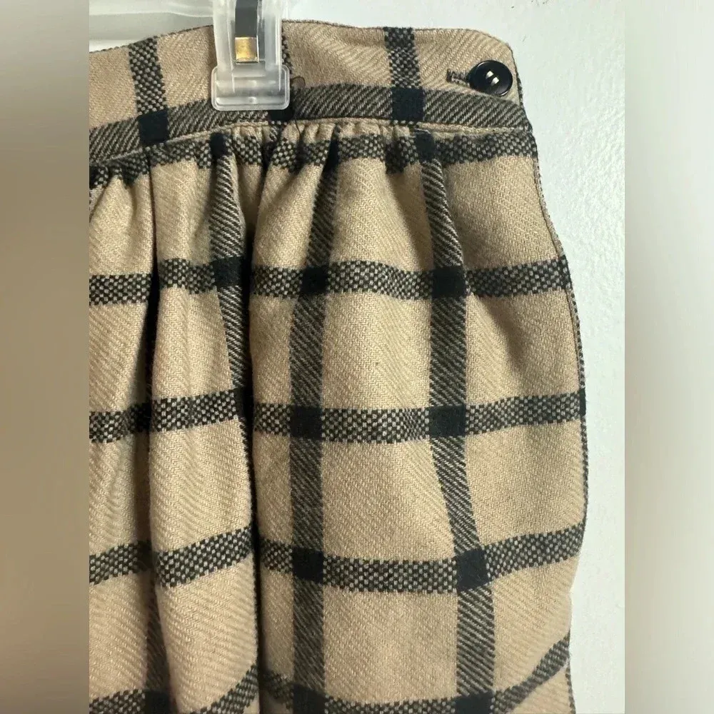 SAG HARBOR‎ women’s plaid Brown Career Skirt Office Retro size 12 with pockets Tan - Image 4