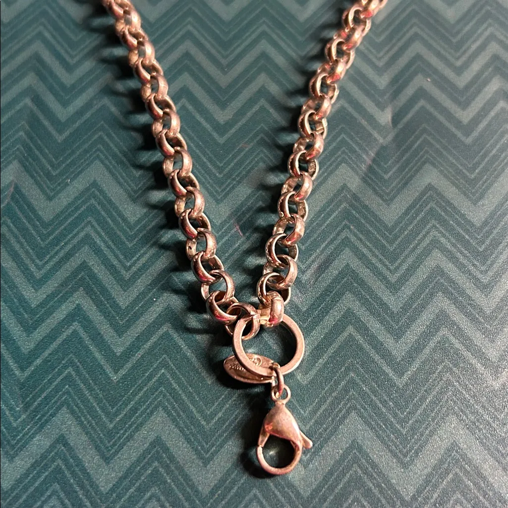 Origami Owl Rolo Silver Chain Charm Necklace with clasp for changing charms - Image 2