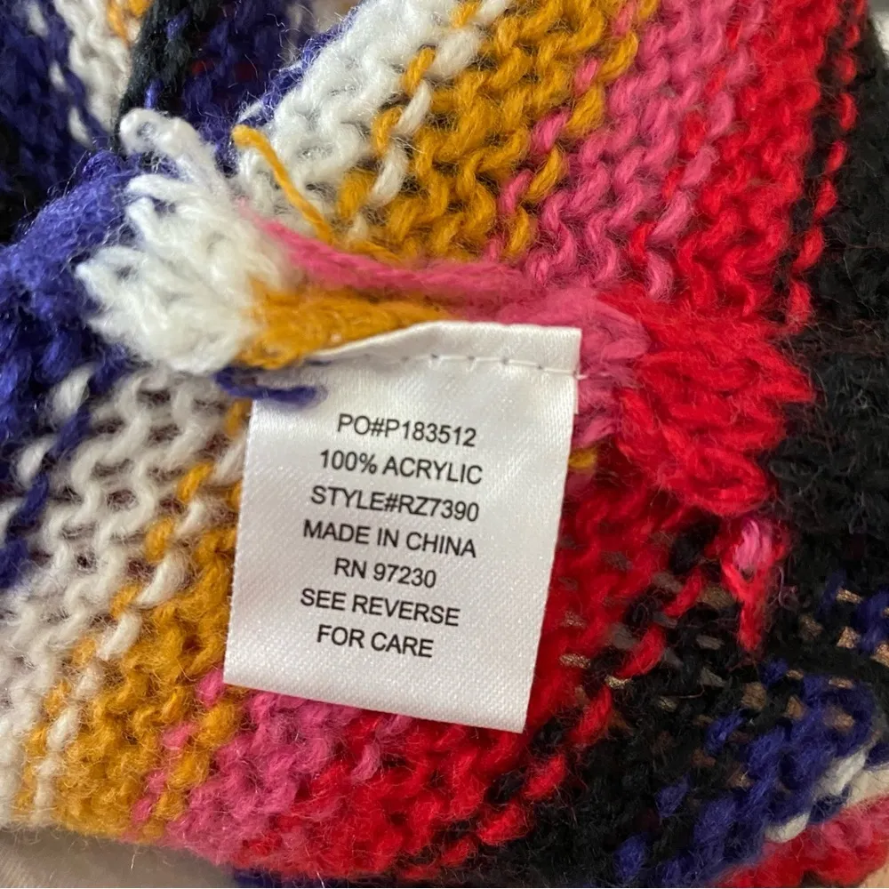 Kidcore Long Sleeve Multicolor Stripped Sweater size L Pink Size L - Image 2