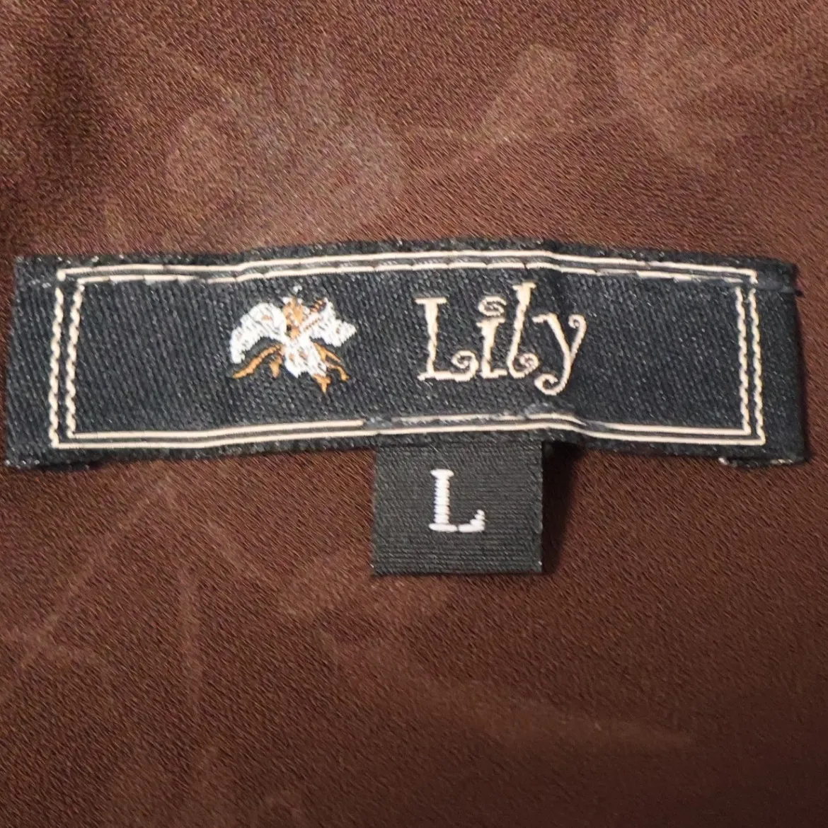 Vintage 90s Lily Brown Floral Midi Skirt Womens Fairy Grunge Romantic USA Size L Size L - Image 5