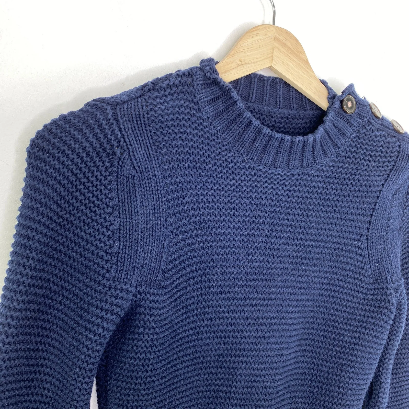 Rebecca Taylor La Vie Navy Blue Wool Blend Peplum Sweater Women's Size Small S - Image 5