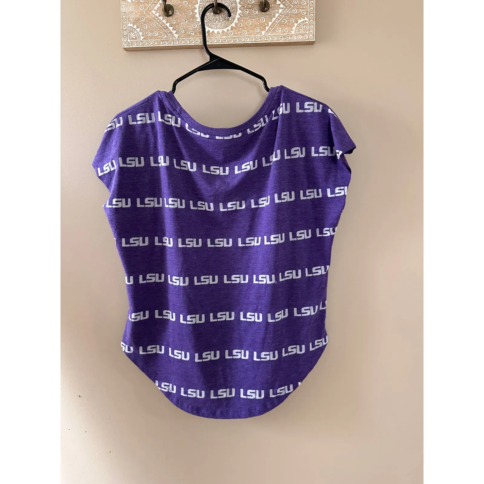 Nike LSU GEAUX Tigers College Logo Purple Muscle Tee T-shirt - Image 4