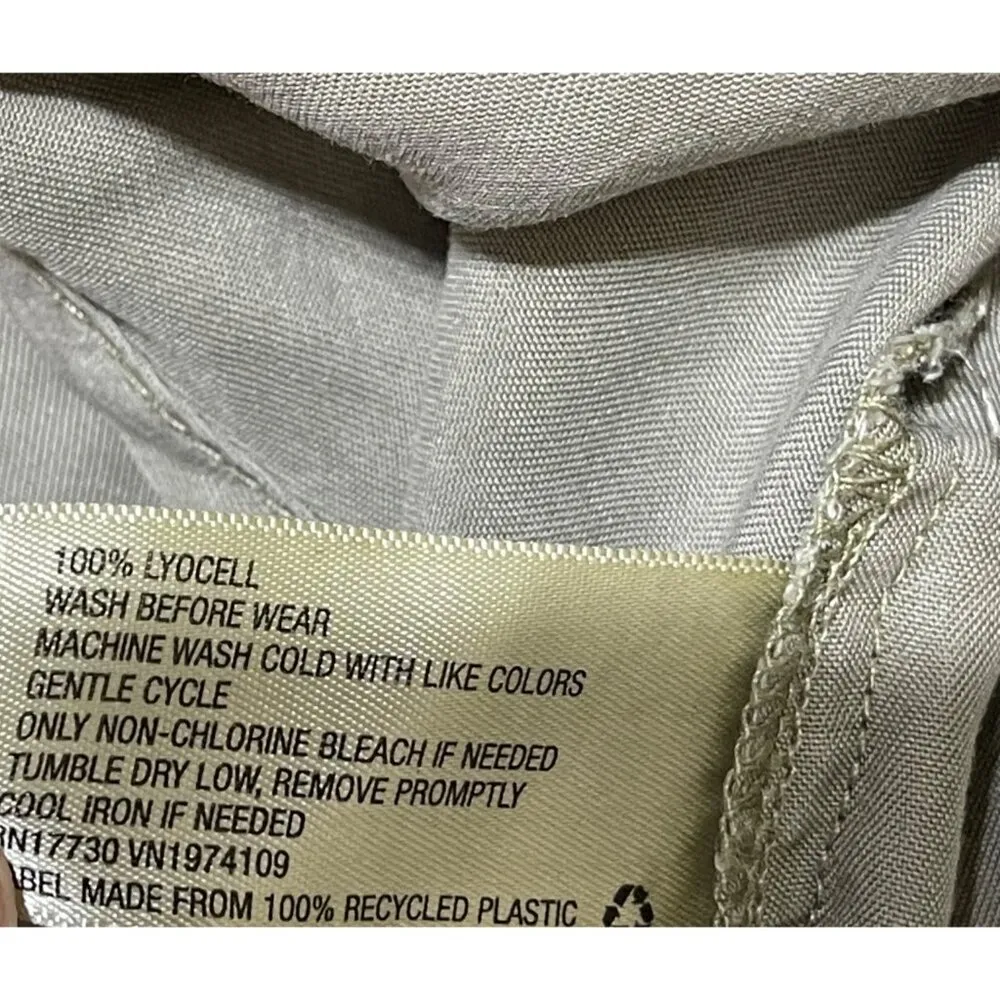 Knox Rose Button Front Shirt Army Green Size XS Extra Small Lyocell - Image 5