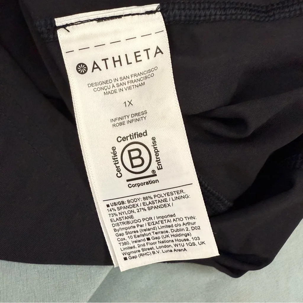 Athleta Blue and Black Printed Infinity Dress - Image 12
