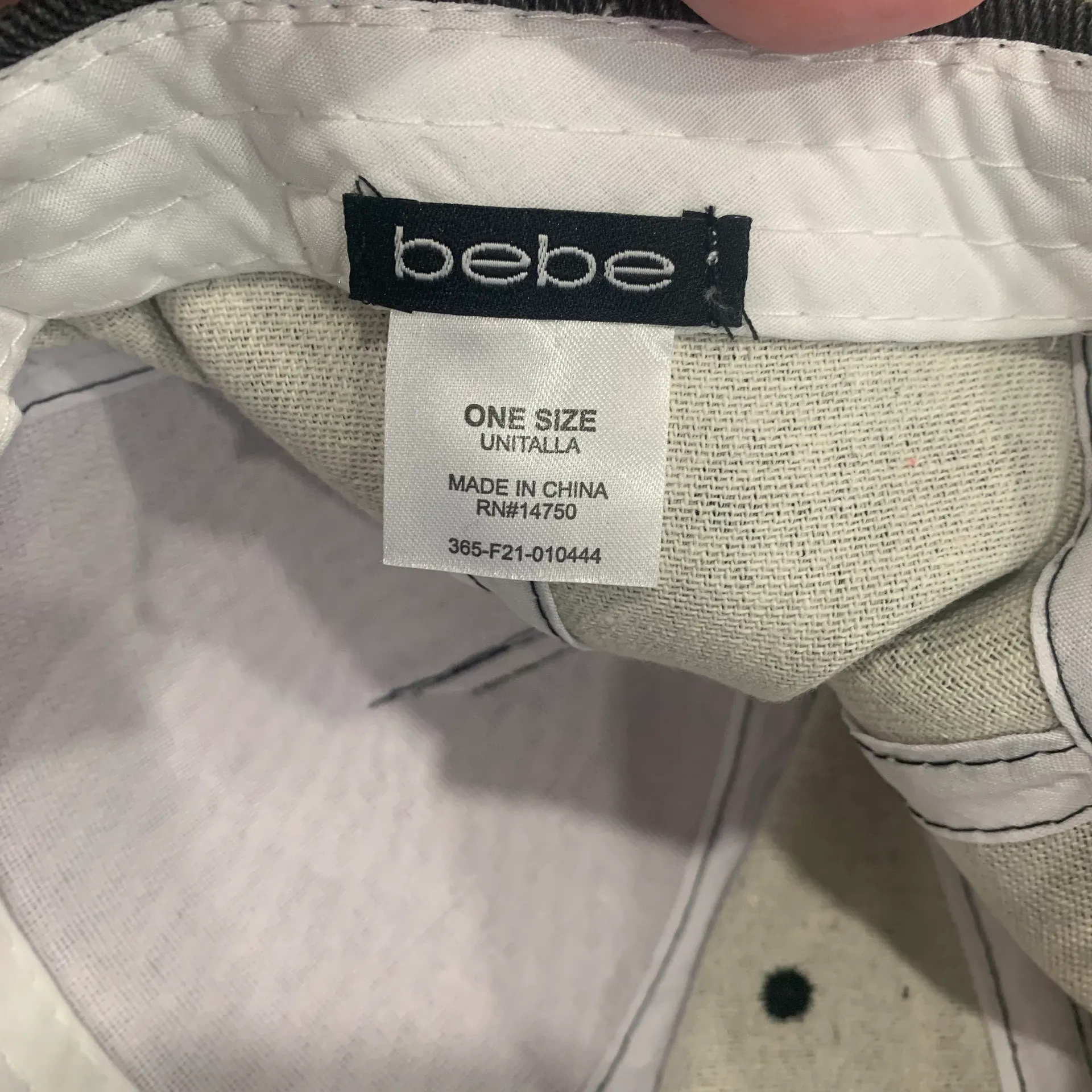 Sport Rhinestone Logo Baseball Hat/OS/NWT Cap Black Washed Denim Fabric - Image 6