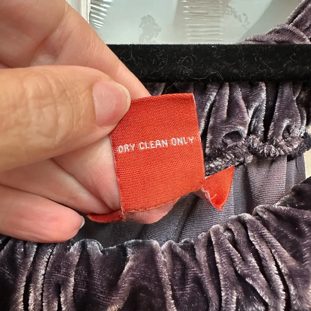 Sundance Crushed Velvet Sleeveless Halter Ruffle Metallic Purple Top Size XS - Image 8