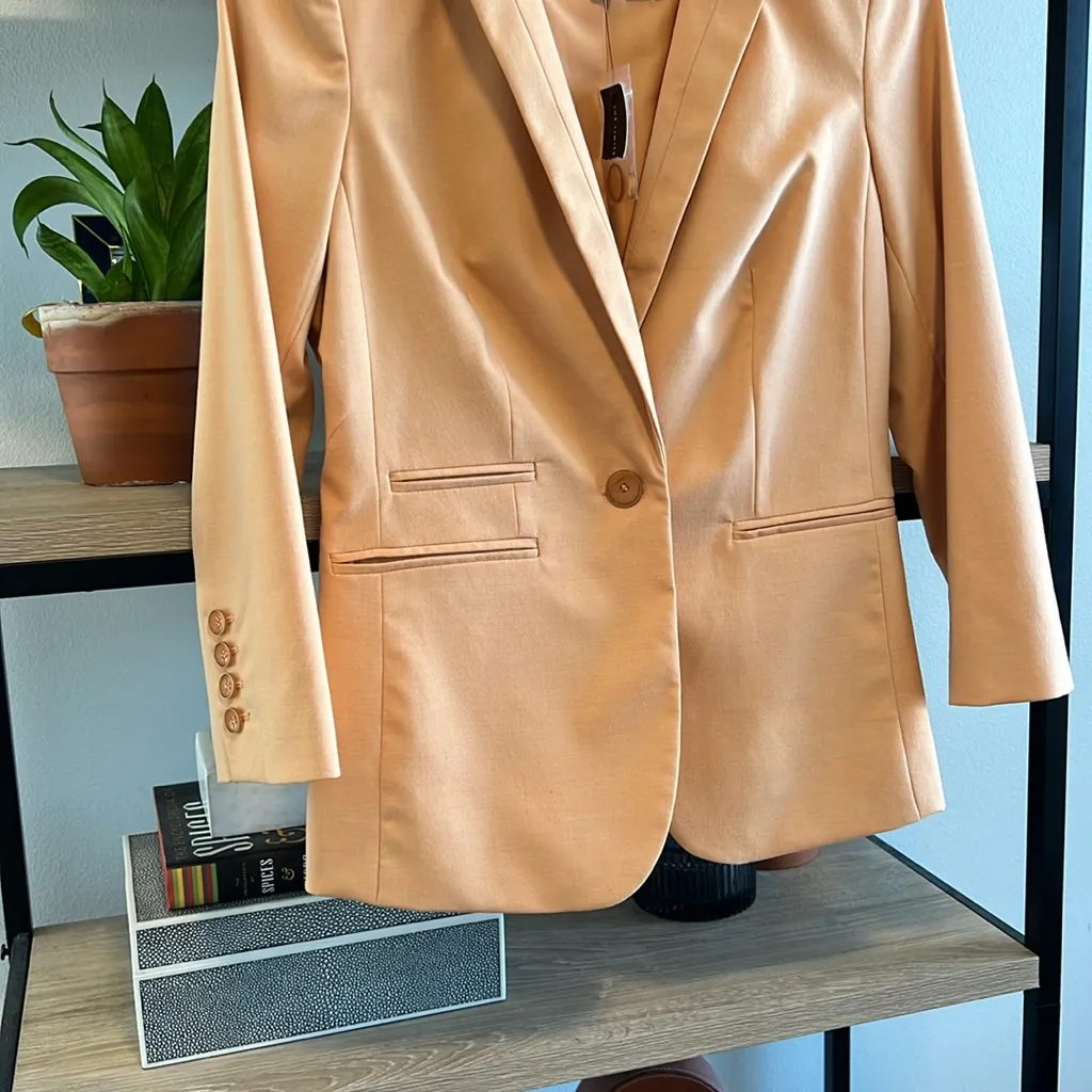 NWT The Limited Peach Suit Blazer Jacket, Small - Image 3
