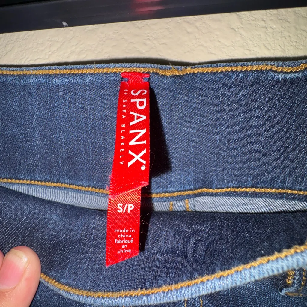 SPANX Dark Blue Pull On Stretchy Flare Jeans - Image 7