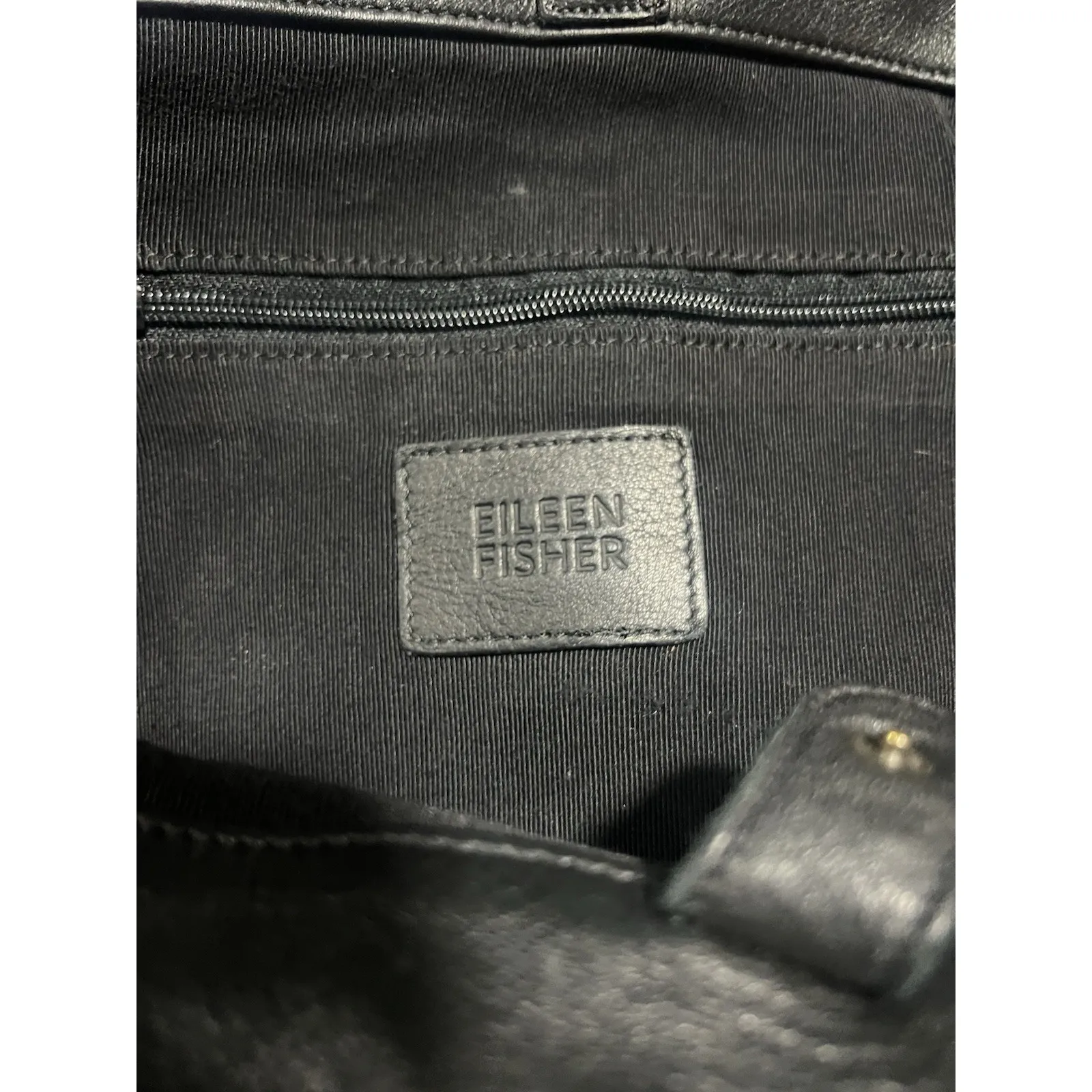 Eileen Fisher Black Velvet Tote Bag  17x10 - Image 3